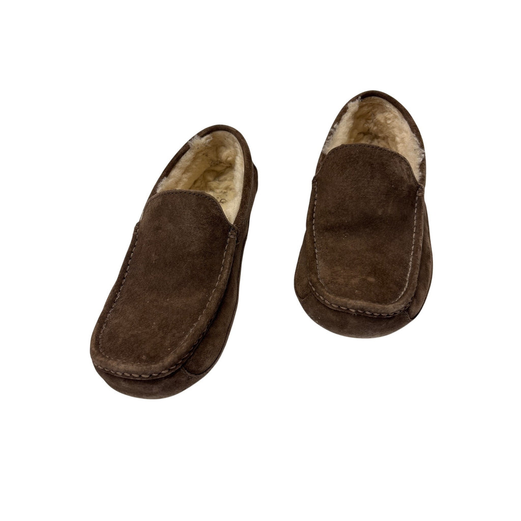 UGG Ascot Men’s Moccasin Slippers Size 10 Brown Suede Sheepskin 5775