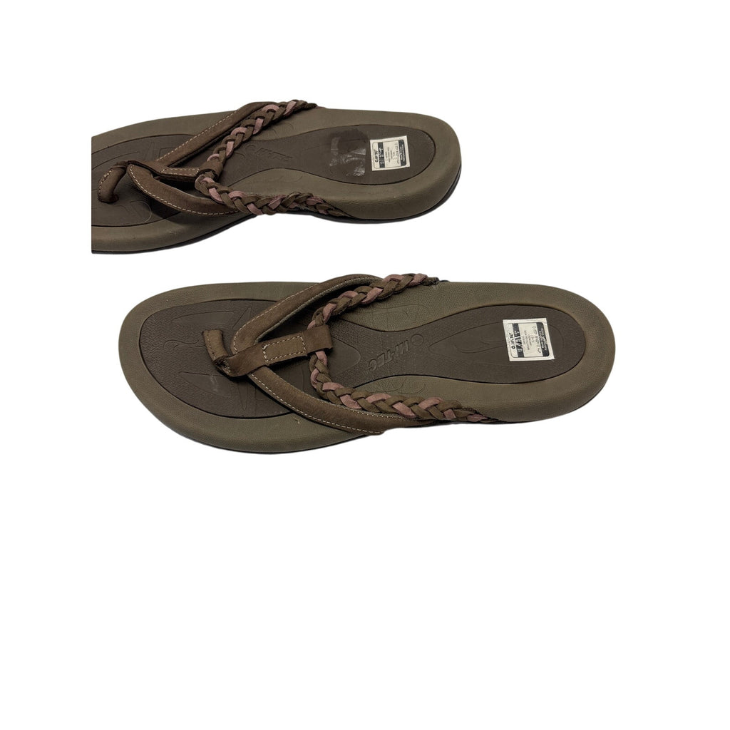 Hi-Tec Women’s Maui Thong Sandals Size 10 Brown Pink Braided Strap