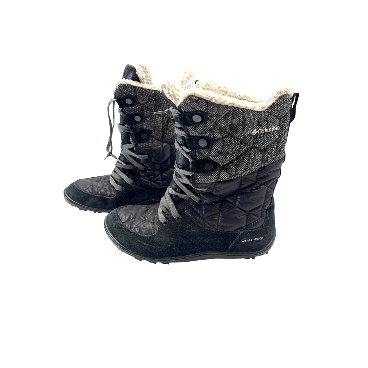 Columbia Women’s Faux Fur Winter Boots – Size 6 – Black / Gray
