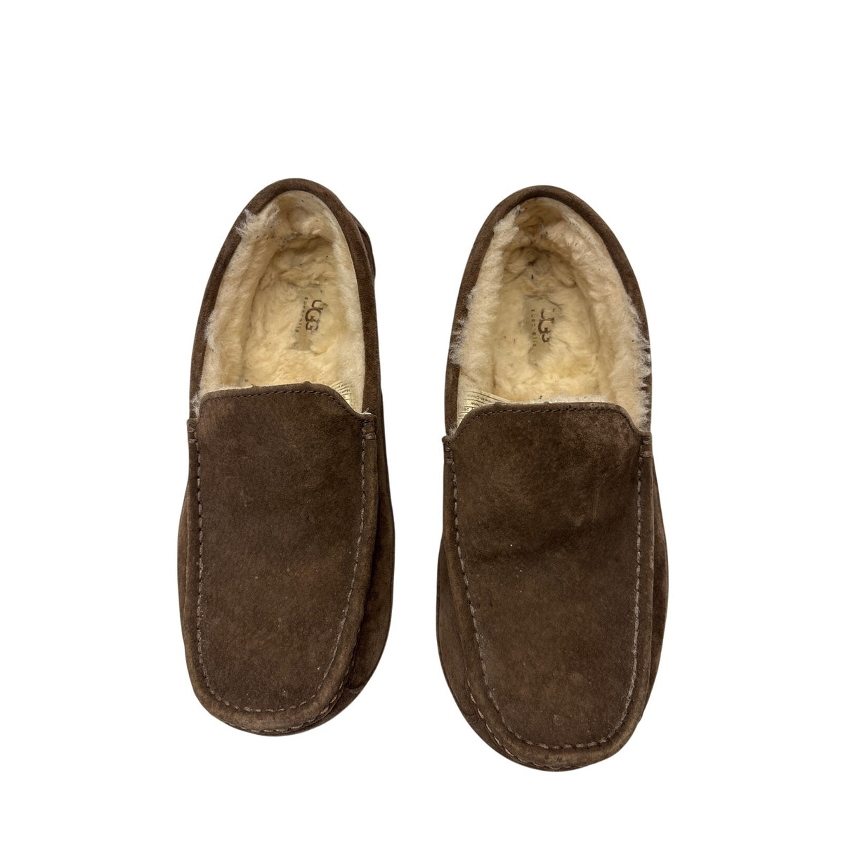 UGG Ascot Men’s Moccasin Slippers Size 10 Brown Suede Sheepskin 5775