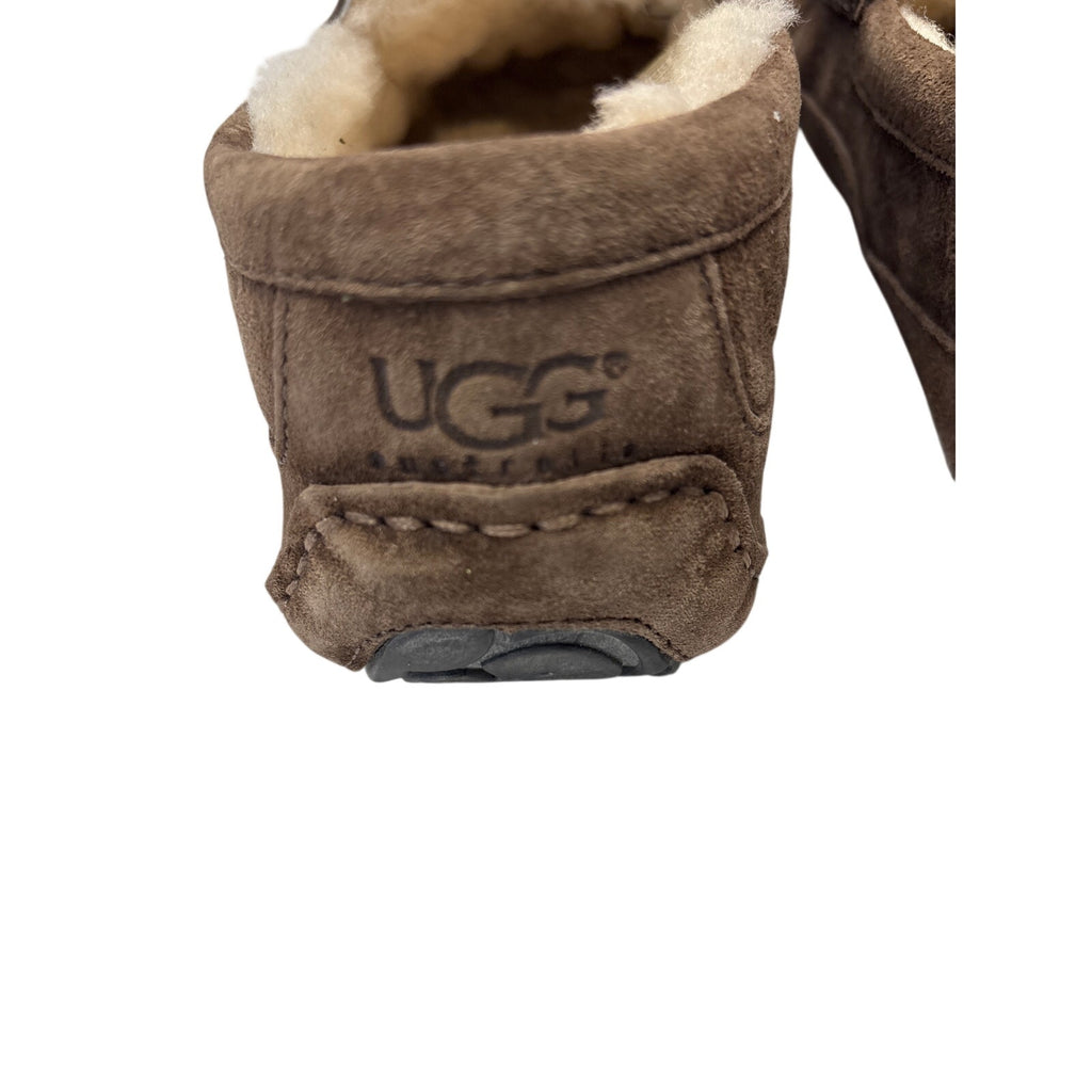 UGG Ascot Men’s Moccasin Slippers Size 10 Brown Suede Sheepskin 5775