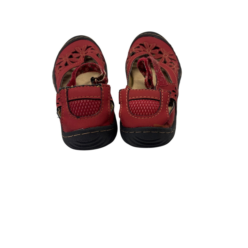 JBU by Jambu Women’s Mary Jane Shoes Size 7.5M Red Floral Cutout Comfort