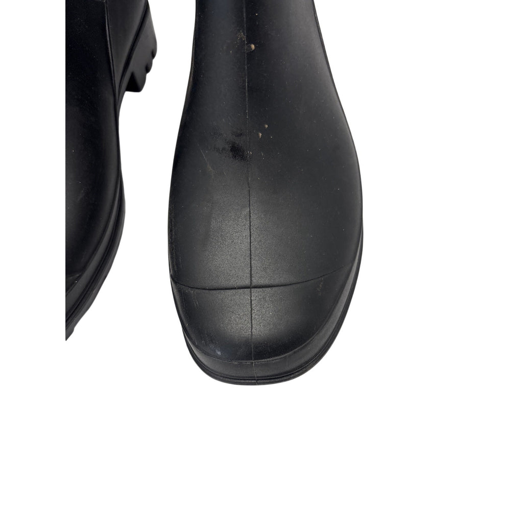Capelli New York Women’s Black Rain Boots Size 10 Buckle Mid-Calf