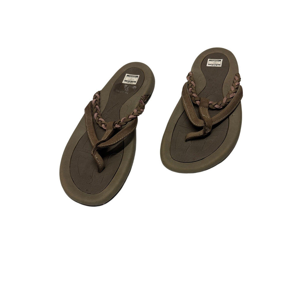 Hi-Tec Women’s Maui Thong Sandals Size 10 Brown Pink Braided Strap