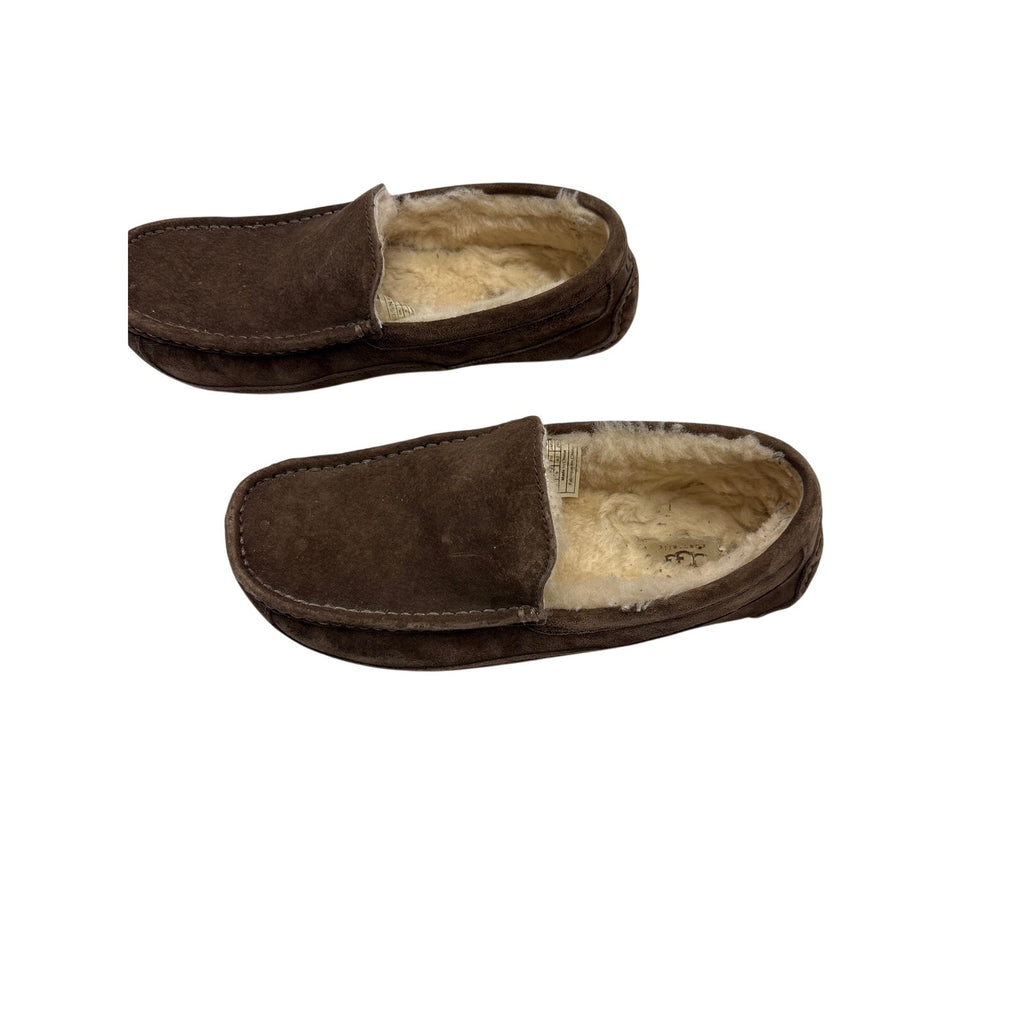 UGG Ascot Men’s Moccasin Slippers Size 10 Brown Suede Sheepskin 5775